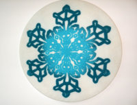 Schneeflocke, Ø 90cm, dunkeltürkis, hawaitürkis, Merinowolle