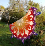 "Schmetterling" Ø 70 cm, Merinowolle auf Chiffonseide